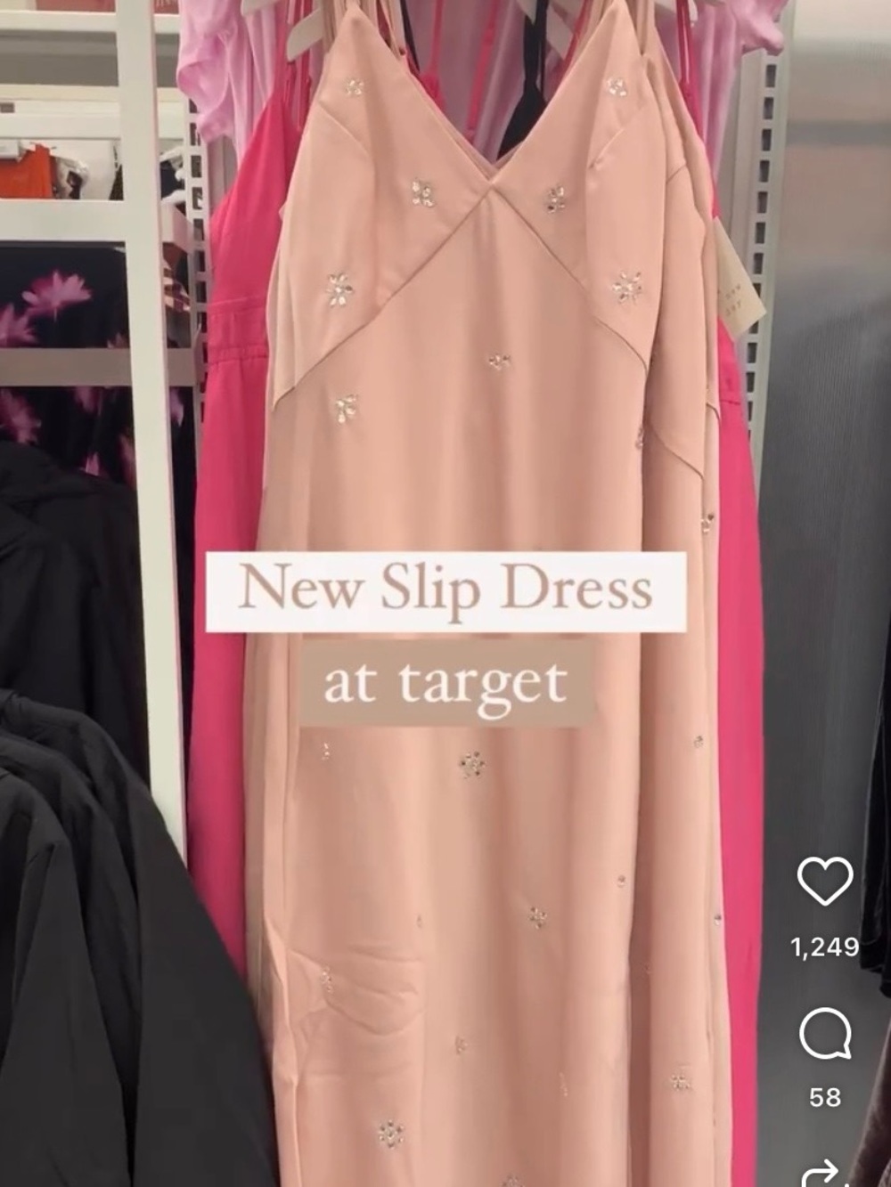 Target Blush Pink Strapless Slip Dress with Crystal Accents